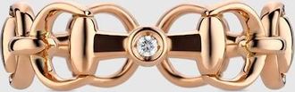 Gucci Horsebit Diamond 18k Ring, Rose Gold, Rose Gold