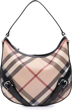Burberry 2000-2017 Supernova Check Larkin gecoate canvas tas - Bruin