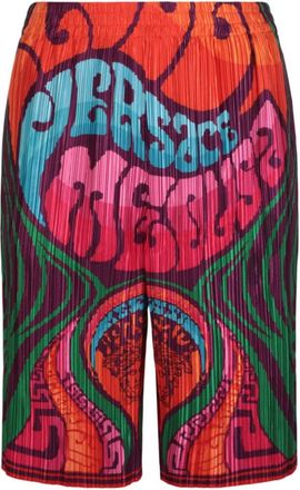 Versace Pleated Medusa Music Print Shorts