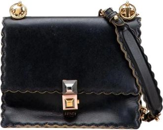 Fendi Pre-owned Cross Body Bags, female, Black, Size: ONE SIZE Pre-owned Leather Crossbody Bag