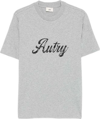 Autry Light Grey Cotton Logo T-Shirt
