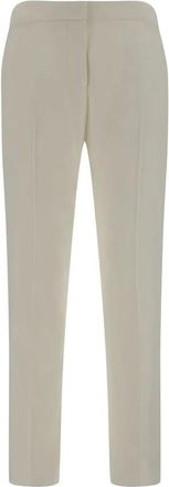 Alexander McQueen Broeken, Dames, Wit, M, Hoge taille broek met voor sluiting