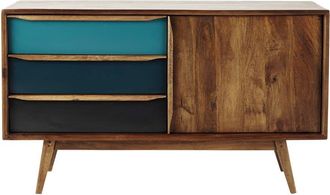 Maisons du monde Aparador vintage de madera de mango azul 127 cm