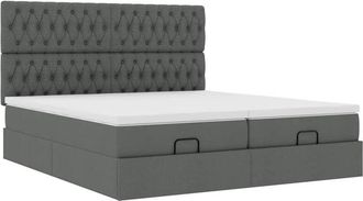 vidaXL Vidaxl - Estructura Cama Otomana Colchones Tela Gris Oscuro 180x200cm