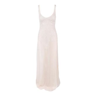 Elisabetta Franchi Dames, Jurken, Beige, Maat: S Chiffon