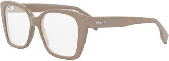 Fendi Fe 50127I Vierkant Acetaat Optisch Montuur - unisex - Brillen - Beige - ONE Size - Accessoires