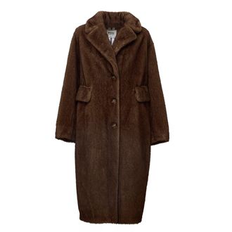 s.w.o.r.d Notched Lapel Long Faux Fur Coat