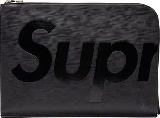 Louis Vuitton Black Noir Leather Clutch Bag Pochette (Pre-Owned)