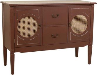 Wanderlust Deco Aparador De Madera Y Rat&aacute;n Marr&oacute;n 106x40x78