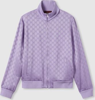 Gucci GG Jacquard Zip Jacket, Purple, Ready-to-wear