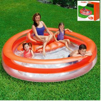 Trade Shop Trade Shop - Piscina Gonfiabile Rotonda Con Seduta E Schienale 232 X 229 X 63 Cm Esterno