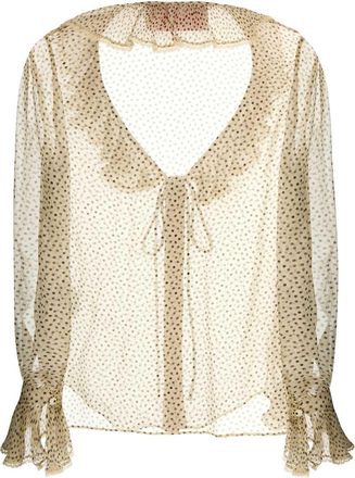 Valentino Garavani Womens Printed Georgette Shirt Betullanero Exterior: Silk Camicie