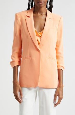 Cinq &agrave; Sept Khloe Ruched Sleeve Blazer in Marmalade at Nordstrom Rack, Size 0