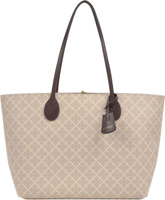 By Malene Birger Structured Geometric Pattern Shopping Bag With Contrasting Handles