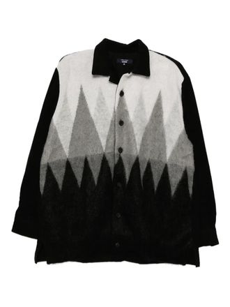 Comme Des Gar&ccedil;ons panelled shirt - men - Wool/Mohair/Wool/Nylon - S - Black