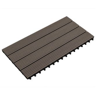 vidaXL Tile De Decking 6 Pcs Marr&oacute;n Oscuro 60 X 30 Cm Wpc Vidaxl