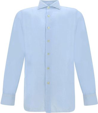 Finamore Napoli Zante shirt - men - Cotton/Linen/Flax - 42 - Blue