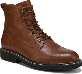 Vionic Livermore Water Repellent Lace-Up Bootie in Tan Leather at Nordstrom, Size 12.5
