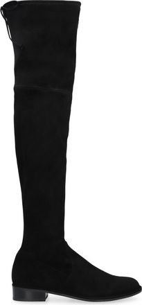 Stuart Weitzman Black Solid Almond Toe Boots