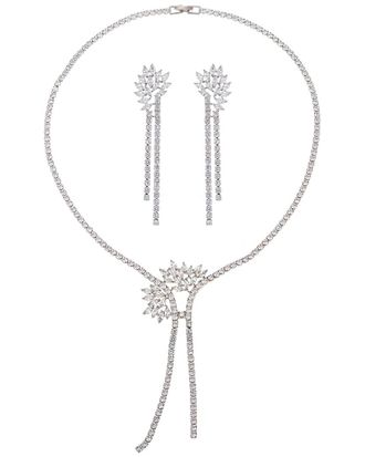 Eyecandy LA Eye Candy La Luxe Collection Cz Necklace And Earrings Set