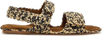 Khaite Boden Raffia Sandals - Black - 39 (IT39 / UK6)