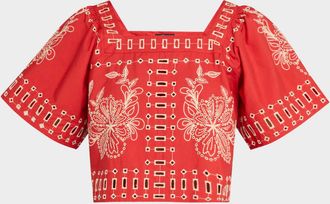 Rails Laine Embroidered Top