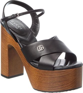 Gucci Leather Platform Sandal