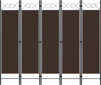 vidaXL Biombo Divisor De 5 Paneles Marr&oacute;n 200x180 Cm Vidaxl