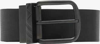 Burberry Mens Black / Charcoal Reversible Check Pin Belt, Size 100