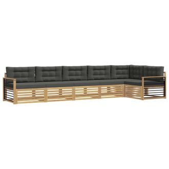 vidaXL Conjunto De Sof&aacute;s De Exterior 6 Pcs Blanco Y Antracita Vidaxl