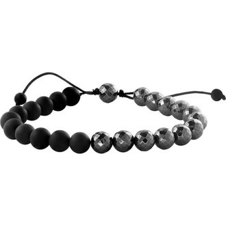 Effy Onyx & Hematite Bead Bracelet in Black at Nordstrom Rack, Size 8.5