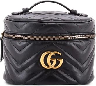 Gucci GG Marmont Vanity Matelasse Leather Mini backpack - Zwart