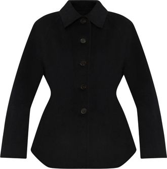 R&oacute;he Wool Jacket - Dames - Mantel - Zwart - L - Wol - Jassen