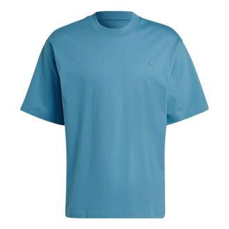 adidas originals Solid Color Athleisure Casual Sports Round Neck Short Sleeve Couple Style Light Blue HC8592