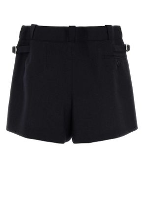 Prada Womens Midnight Blue Wool Shorts Bleu