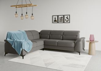 Sit&more Ecksofa &raquo;Sinatra L-Form&laquo; optinal mit Kopfteilverstellung und Armteilfunktion, Metallf&uuml;sse