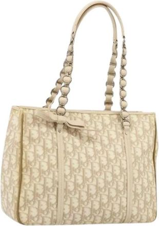 Dior Pre-owned Vintage Tote Bag - Dames - Vintage Shopper - Beige - ONE Size - Leer - Vintage