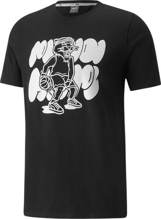 Puma Qualifier Basketball Short Sleeve T-Shirt Black White 532106-12