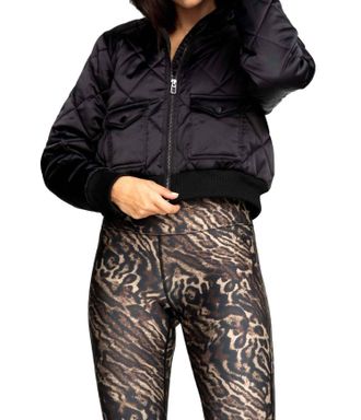 Good American Quilted Puffer Jacket In Black