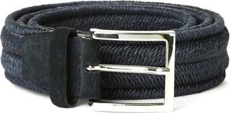 Orciani Stretch gevlochten riem van stof - Heren - Riemen - Blauw - 105 CM - Accessoires