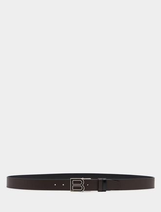 Bally B Logo 35mm Adjustable And Reversible Belt in Ebano/black+Pall at Nordstrom, Size 120