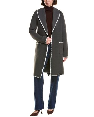 NVLT Nvlt Blanket Stitch Wrap Coat