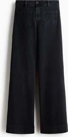 H&M Wide High Jeans - Schwarz