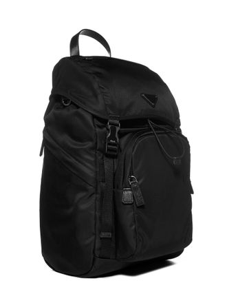 Prada Re-Nylon and Saffiano Leather Backpack - Black