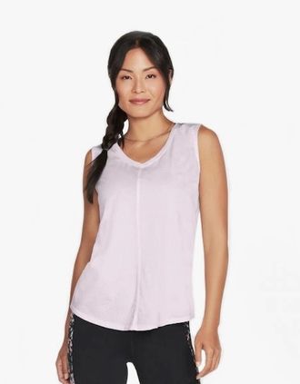 Skechers Womens Skechers W1TT128/PRLV DIAMOND WASH HATHA V-NECK TANK Orchid Hush - Pink - Size: 18/16