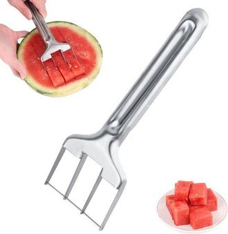 OEM Allecto - Cortador De Sand&iacute;a - Cortador De Fruta - Pr&aacute;ctico Utensilio De Cocina - Para Mel&oacute;n Y Mango - Perfecto Para Fiestas - Plateado