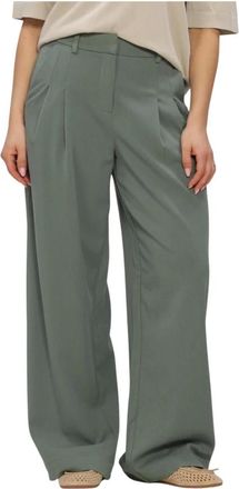 Moss Copenhagen Broeken, Dames, Groen, XL, Polyester, Dames Broeken Mschhenrika Hw Pants
