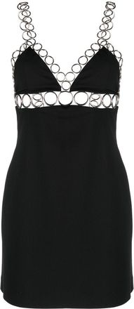 Coperni chain-link mini dress - women - Polyester/Wool/Spandex/Elastane/Polyester/Polymethyl Methacrylate - 40 - Black