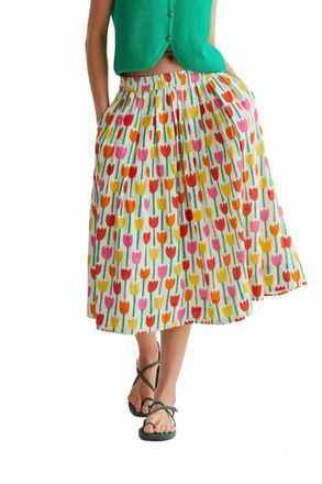 Compa&ntilde;&iacute;afant&aacute;stica Tulip Midi Skirt In Pink/orange/yellow