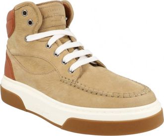 Ferragamo Mens Cassina Suede High-Top Sneakers In Beige Khaki